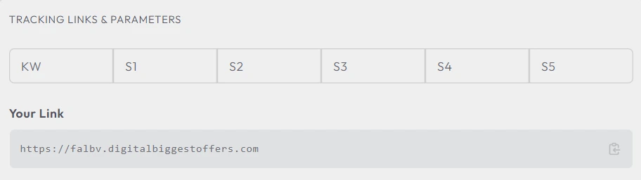 binom tracking link parameters