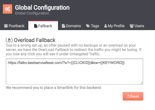 How to set up a smartlink as an overload fallback