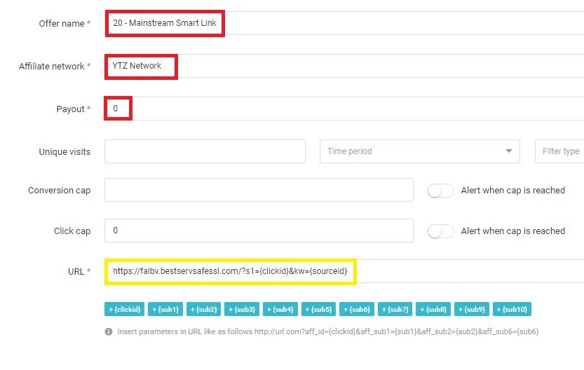How to create an offer in redtrack
